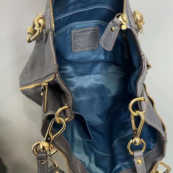 COACH kristin gray leather pebbled handbag purse - Picture 10 of 10